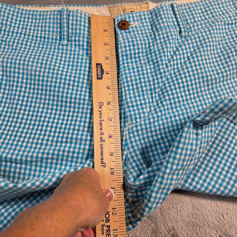 Hollister Gingham Shorts Mens 36 Blue Excellent Classic Preppy Summer Plaid